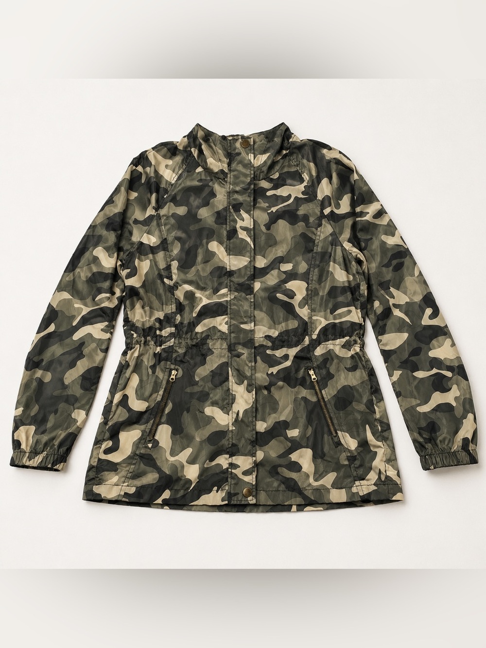 Cisono Camo Utility Jacket Medium Hooded Lightweight Anorak Rain Jacket​